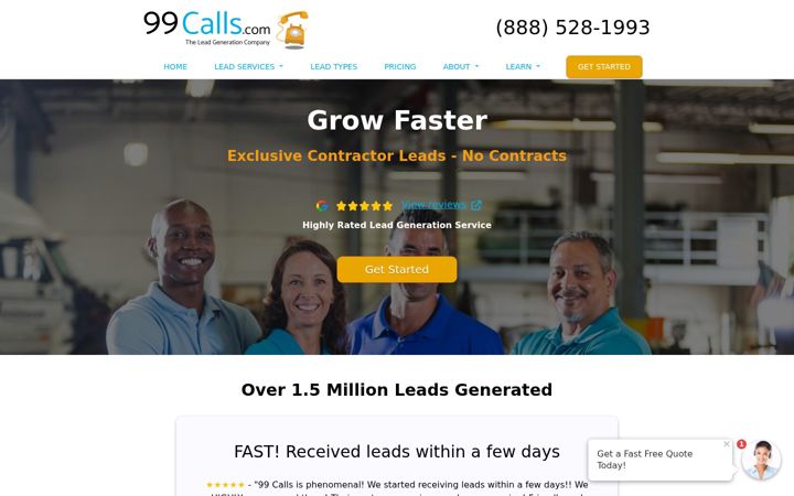 Screenshot of 99calls.com