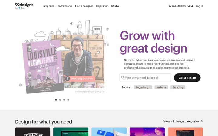 Screenshot of 99designs.co.uk