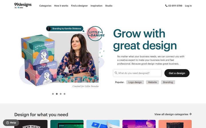 Screenshot of 99designs.com.au
