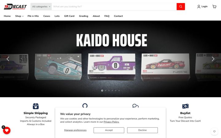 Screenshot di 99diecast.com