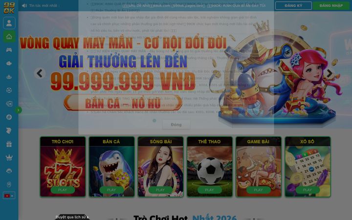 Screenshot of 99ok.vip