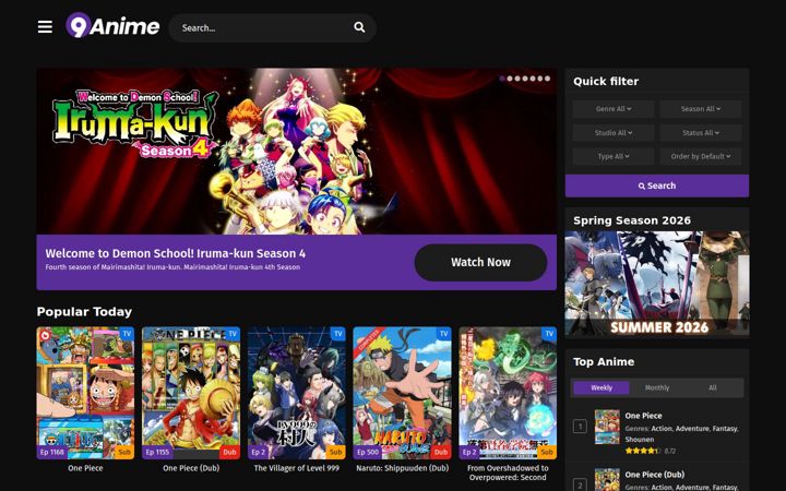 Screenshot di 9anime.org.lv