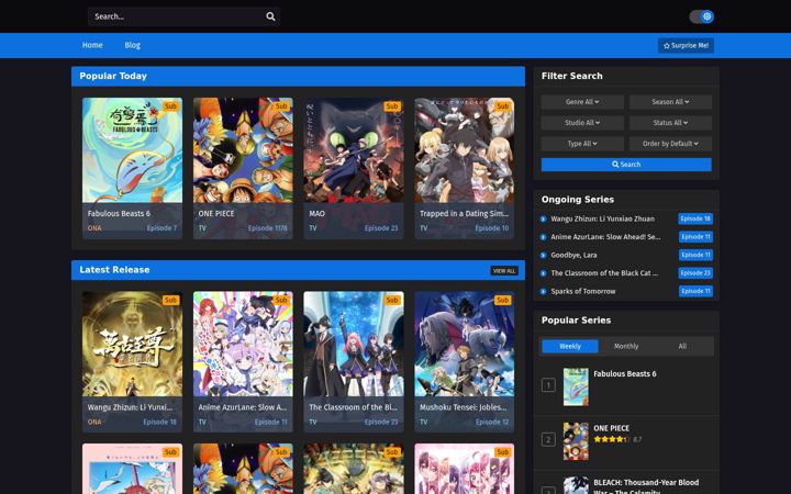 Screenshot of 9animepahe.biz