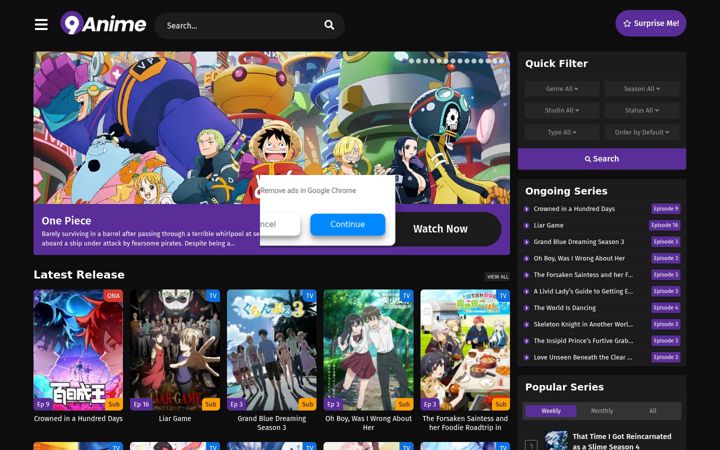 Screenshot of 9animes.ro