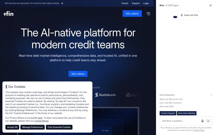 Screenshot of 9fin.com