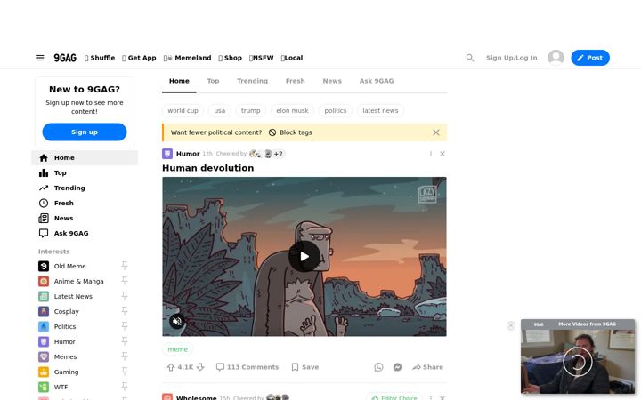 Zrzut ekranu 9gag.com