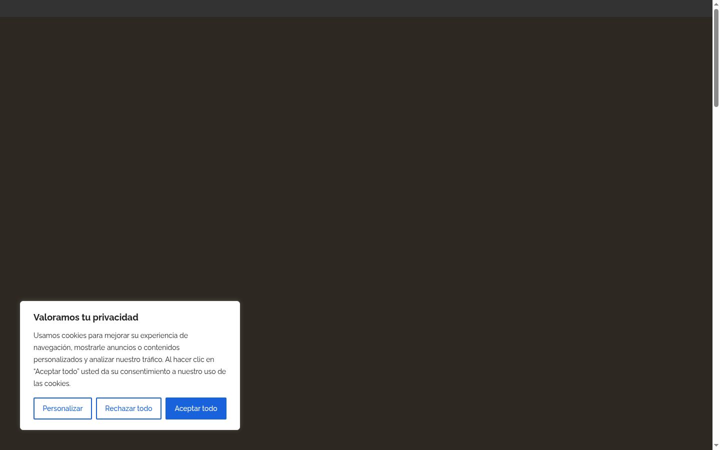 Screenshot tal-banner tal-kunsens muri qabel kwalunkwe interazzjoni