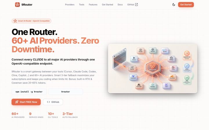 Screenshot of 9router.com