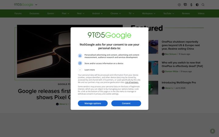Screenshot di 9to5google.com