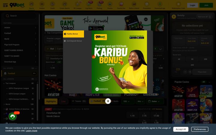 Screenshot of 9ubet.co.ke