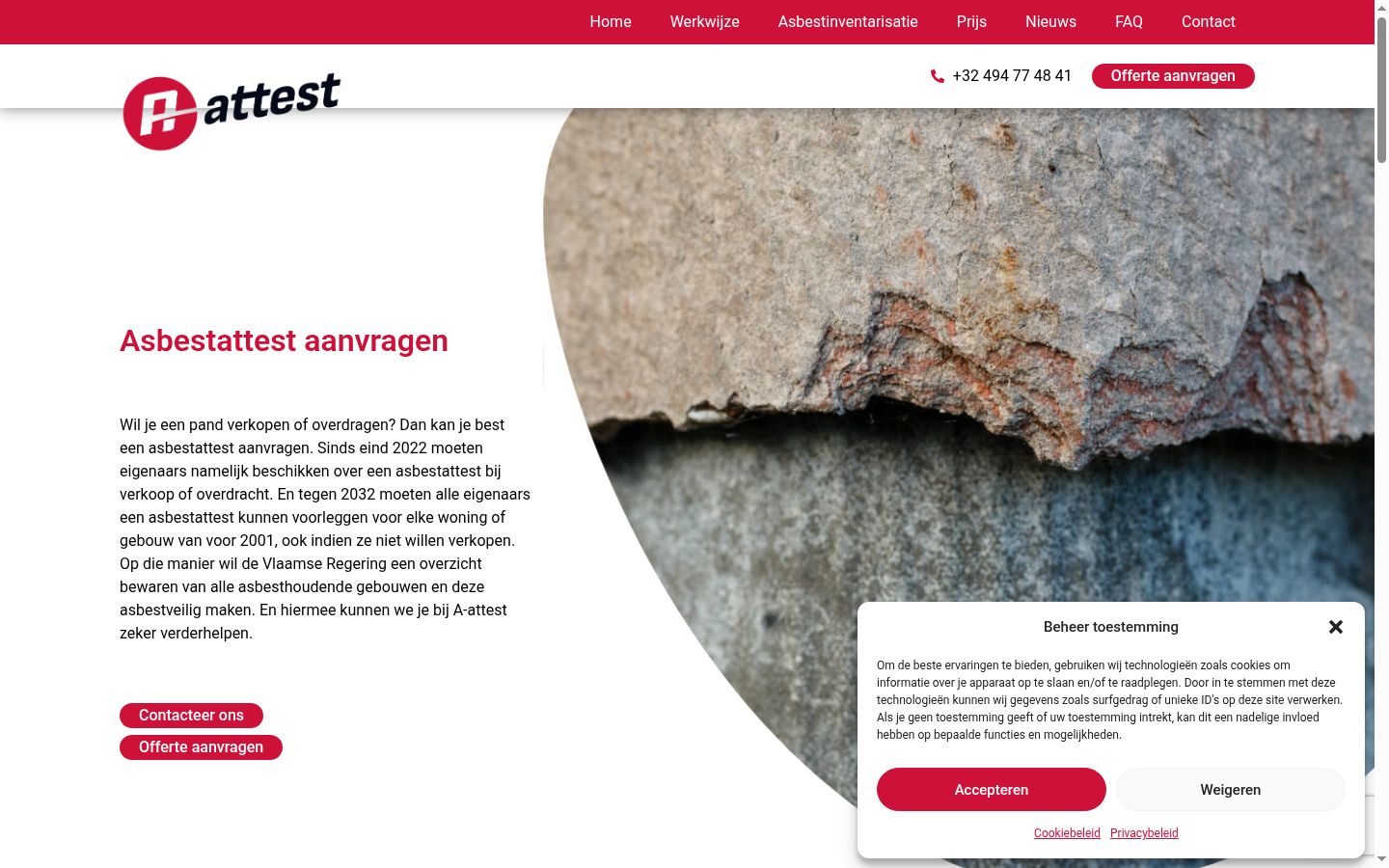 Screenshot del banner di consenso mostrato prima di qualsiasi interazione