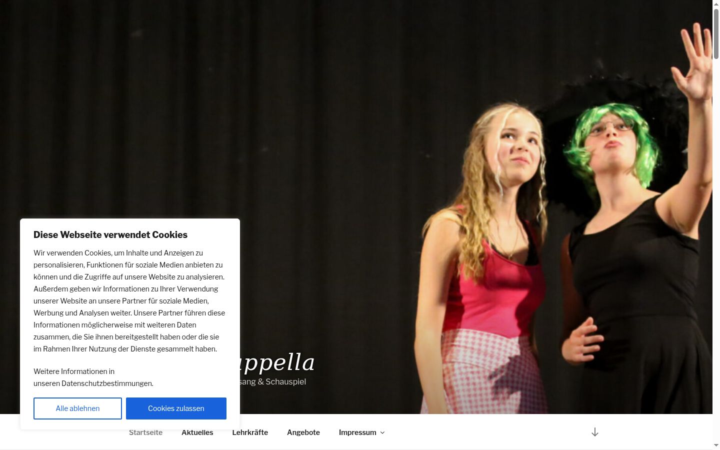 Screenshot of the consent banner shown before any interaction