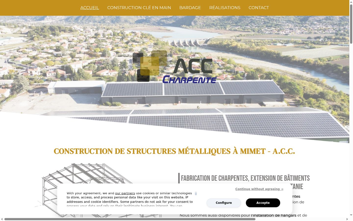 Screenshot del banner di consenso mostrato prima di qualsiasi interazione
