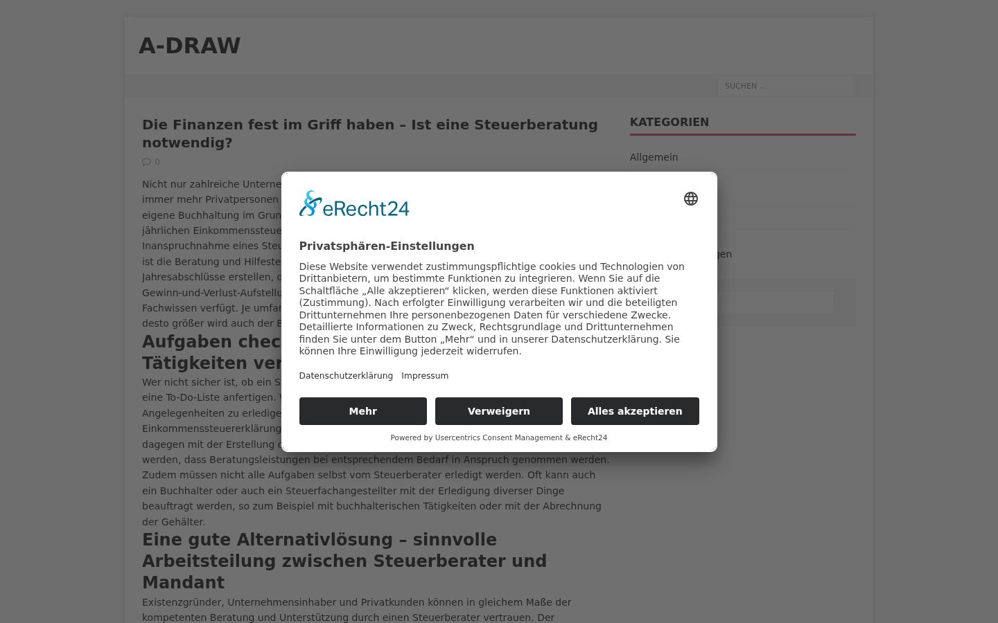 Screenshot del banner di consenso mostrato prima di qualsiasi interazione