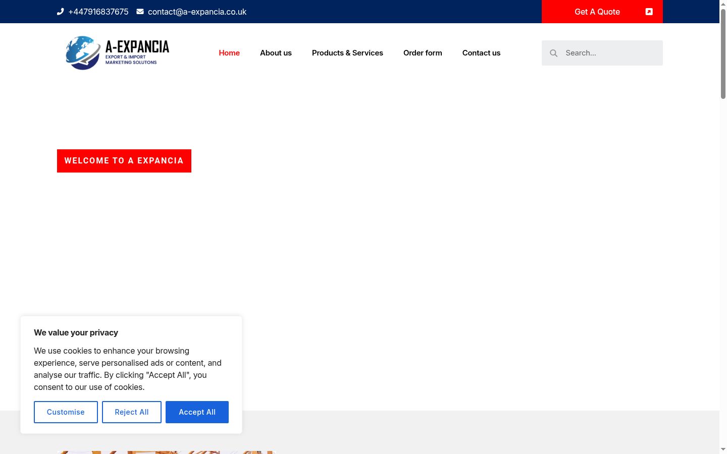 Capture d'écran de la bannière de consentement affichée avant toute interaction