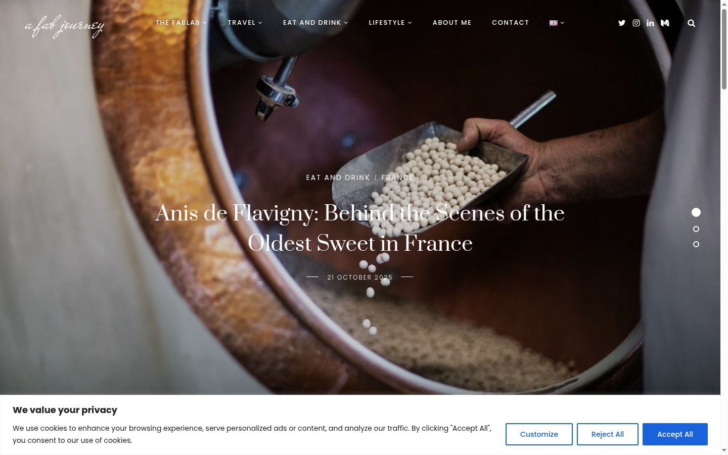 Screenshot of the consent banner shown before any interaction