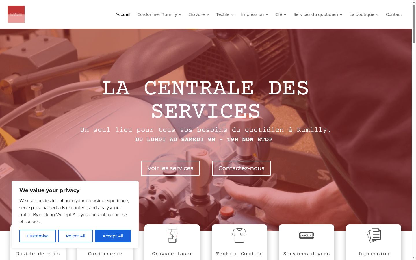 Capture d'écran de la bannière de consentement affichée avant toute interaction
