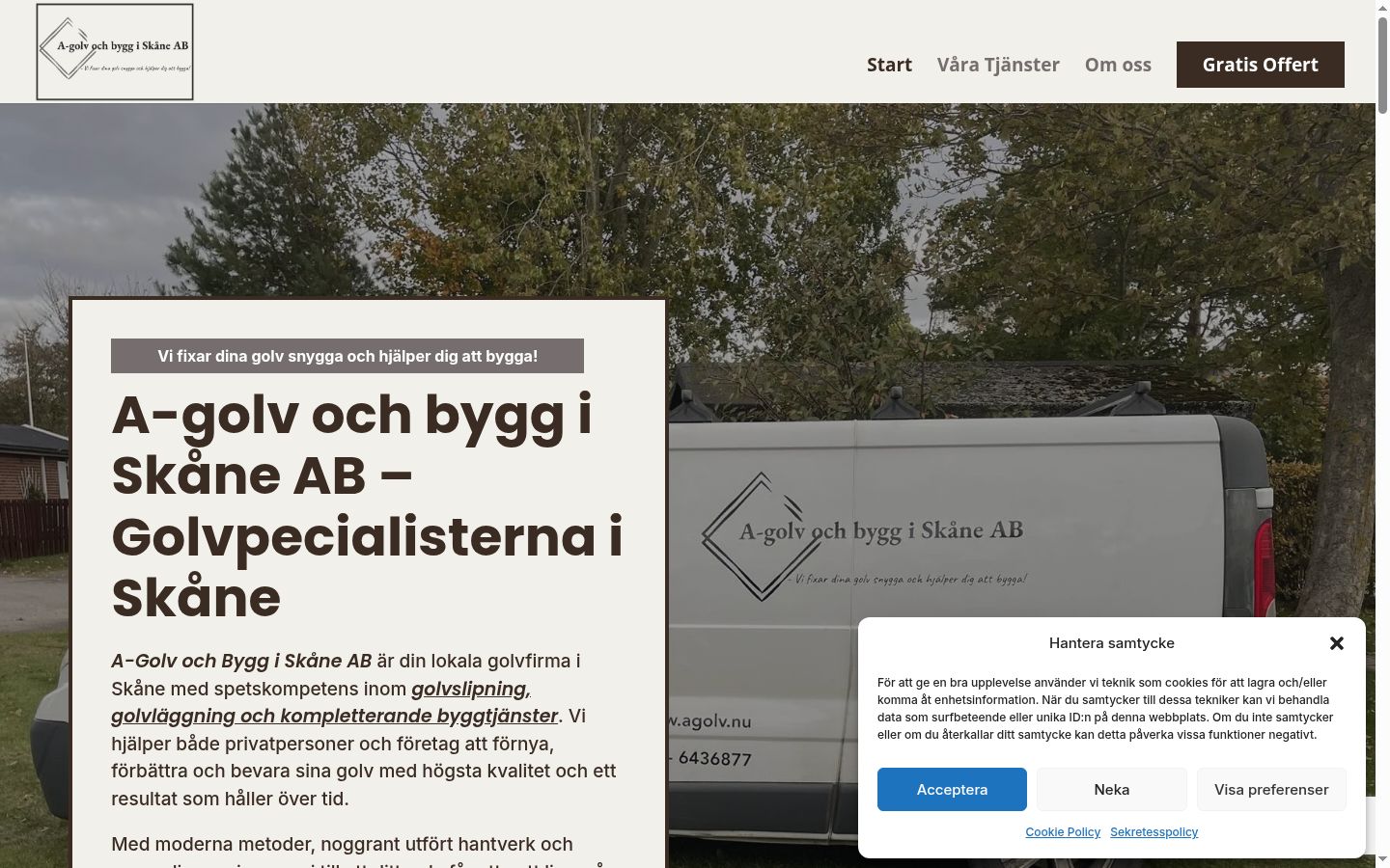 Ekrānuzņēmums ar piekrišanas baneri, kas tika rādīts pirms jebkādas mijiedarbības