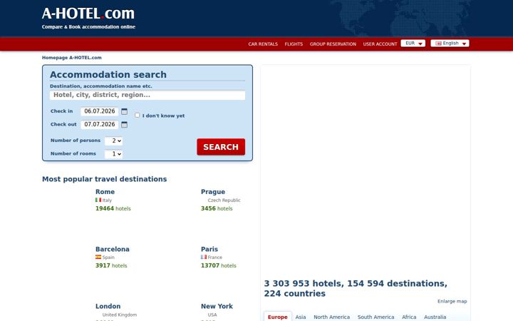 Screenshot of a-hotel.com