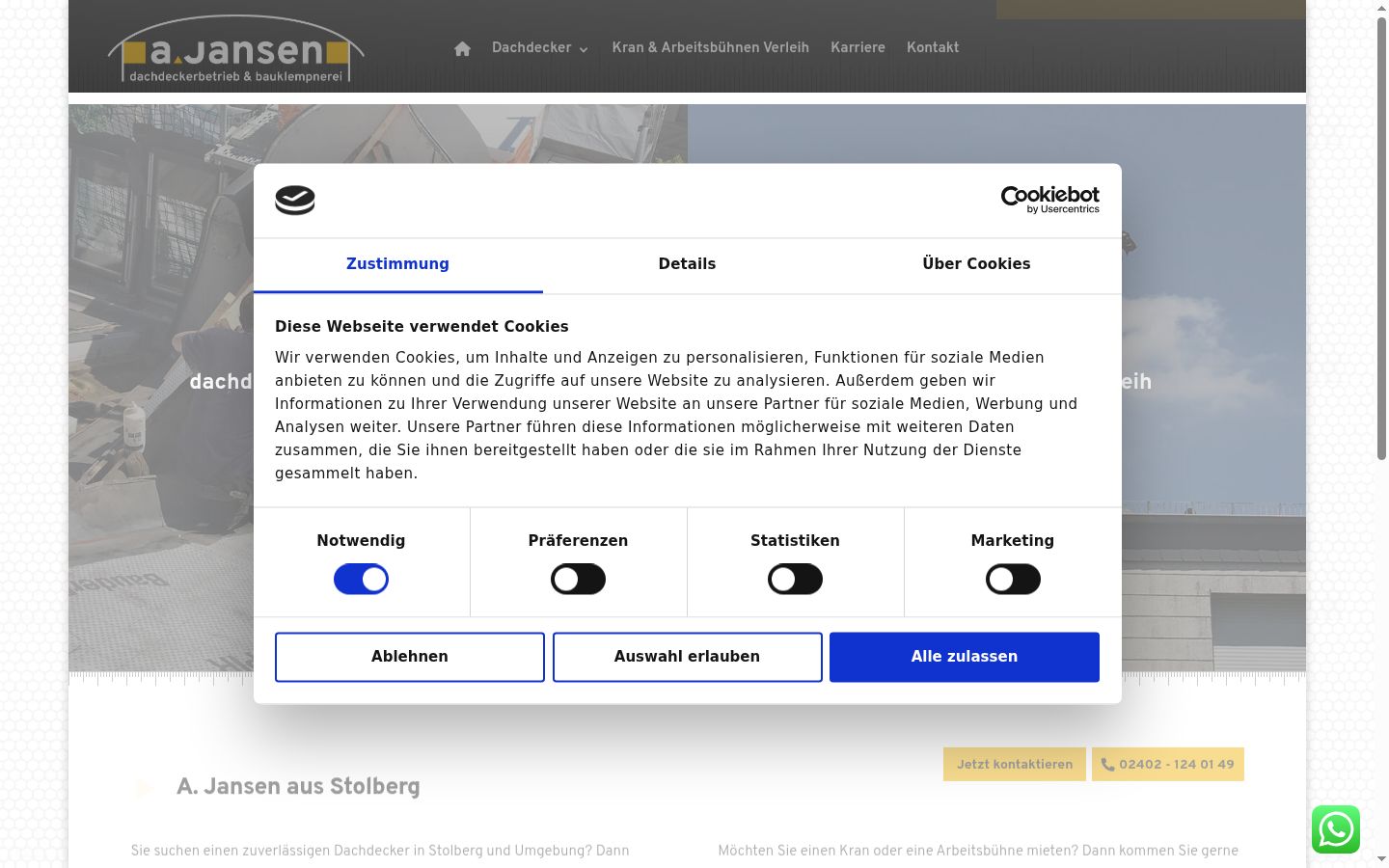 Ekrānuzņēmums ar piekrišanas baneri, kas tika rādīts pirms jebkādas mijiedarbības