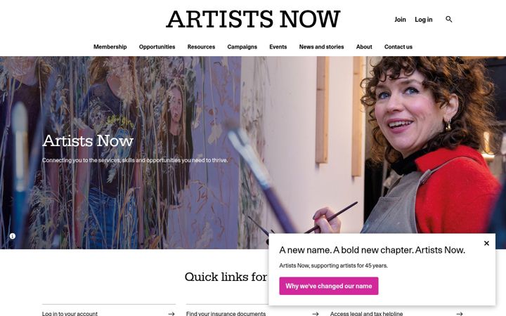 Screenshot of a-n.co.uk
