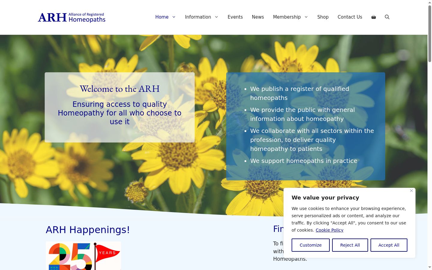 Screenshot of the consent banner shown before any interaction