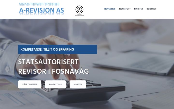 Screenshot stránky a-revisjon.no