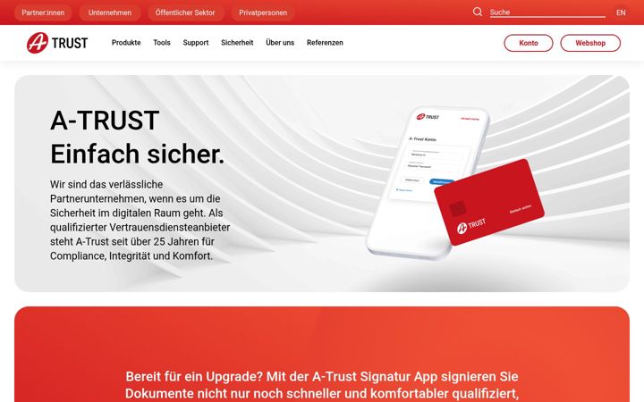 Screenshot of a-trust.at
