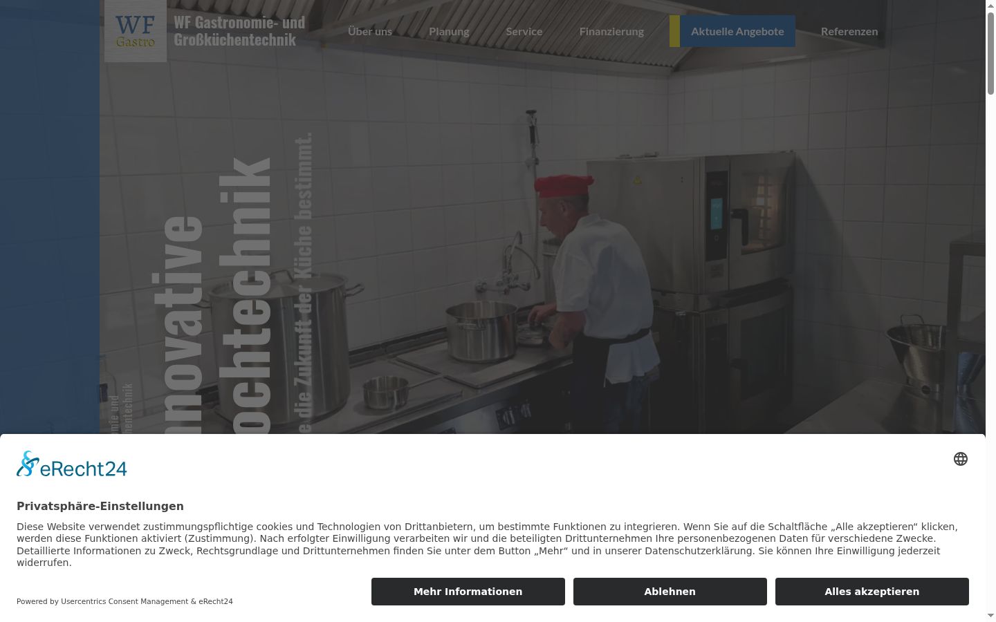Screenshot des Einwilligungsbanners vor jeglicher Interaktion