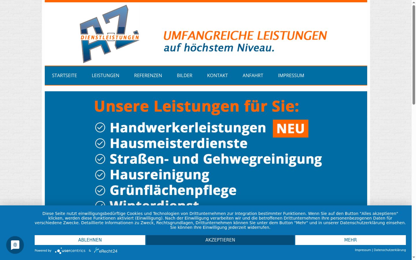 Screenshot of the consent banner shown before any interaction