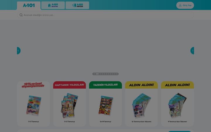 Screenshot ta' a101.com.tr