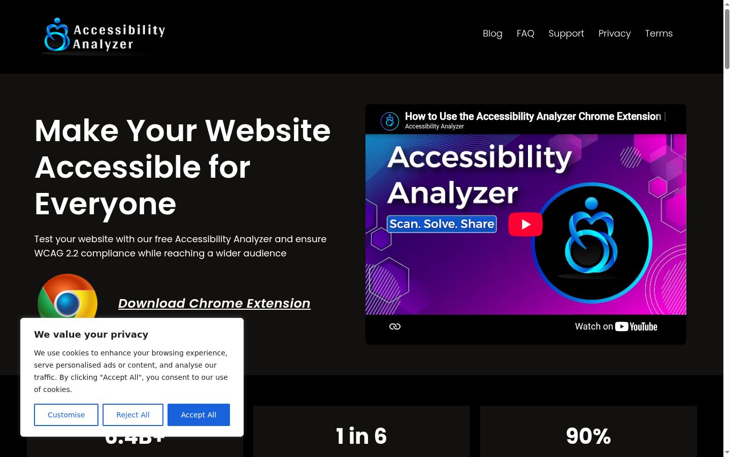 Screenshot of the consent banner shown before any interaction
