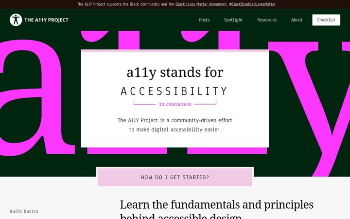 Screenshot of a11yproject.com