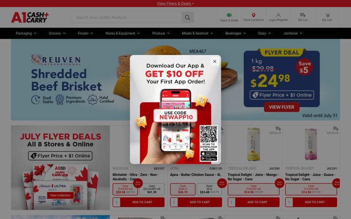 Screenshot of a1cashandcarry.com