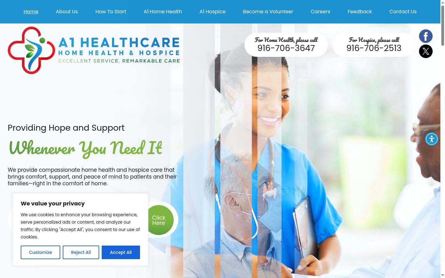 Screenshot of the consent banner shown before any interaction