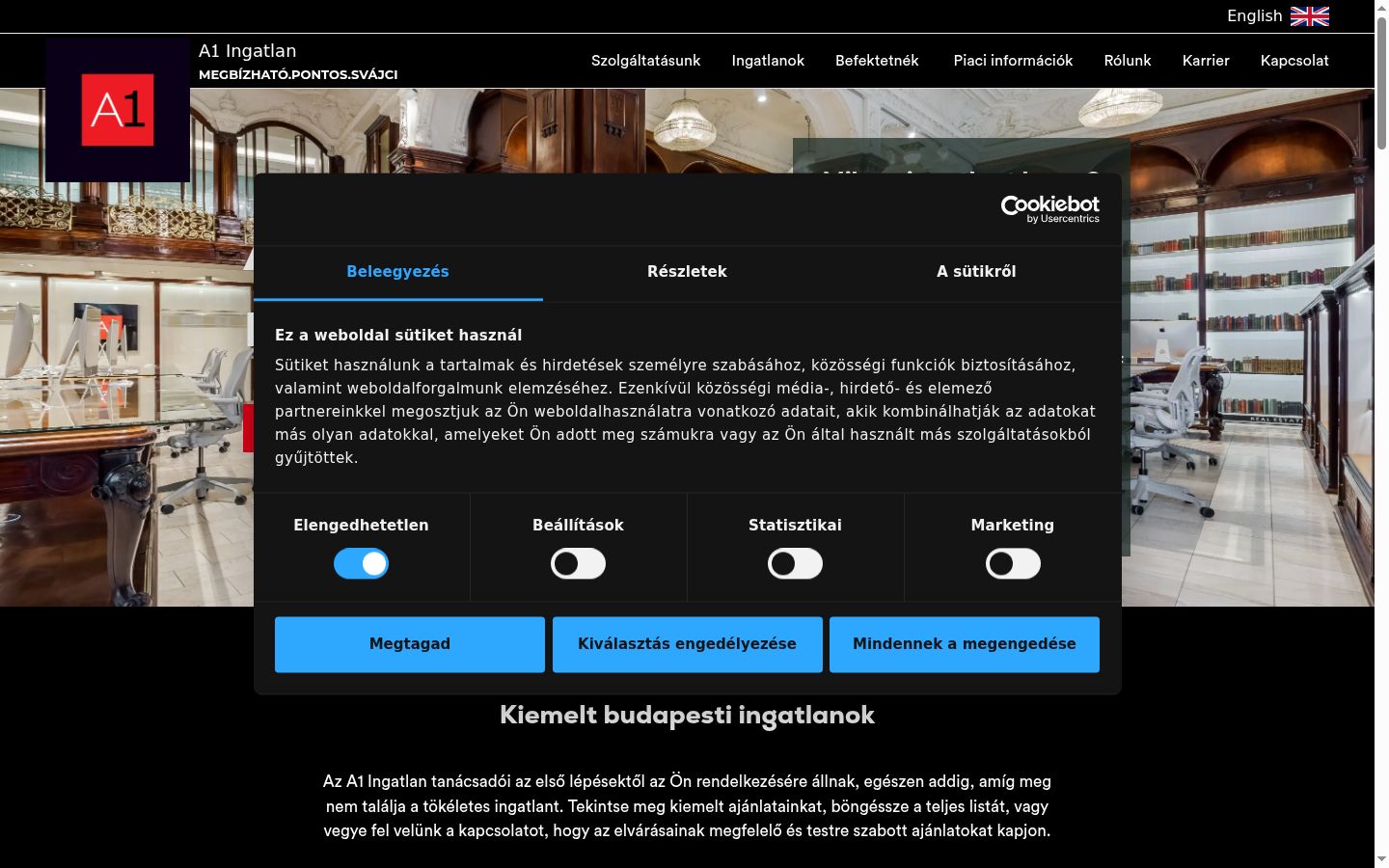 Screenshot of the consent banner shown before any interaction