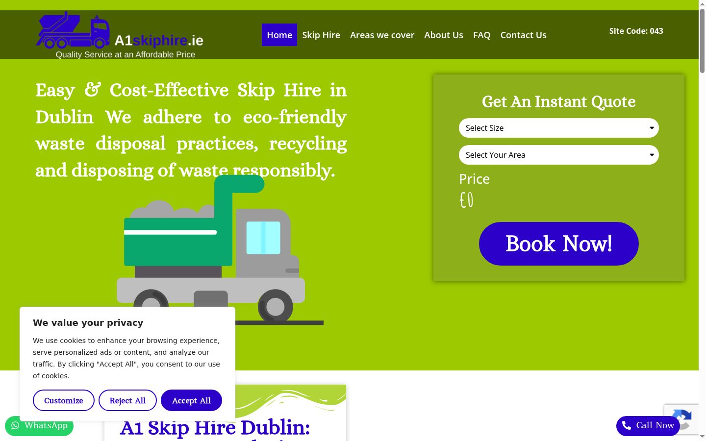 Screenshot of the consent banner shown before any interaction