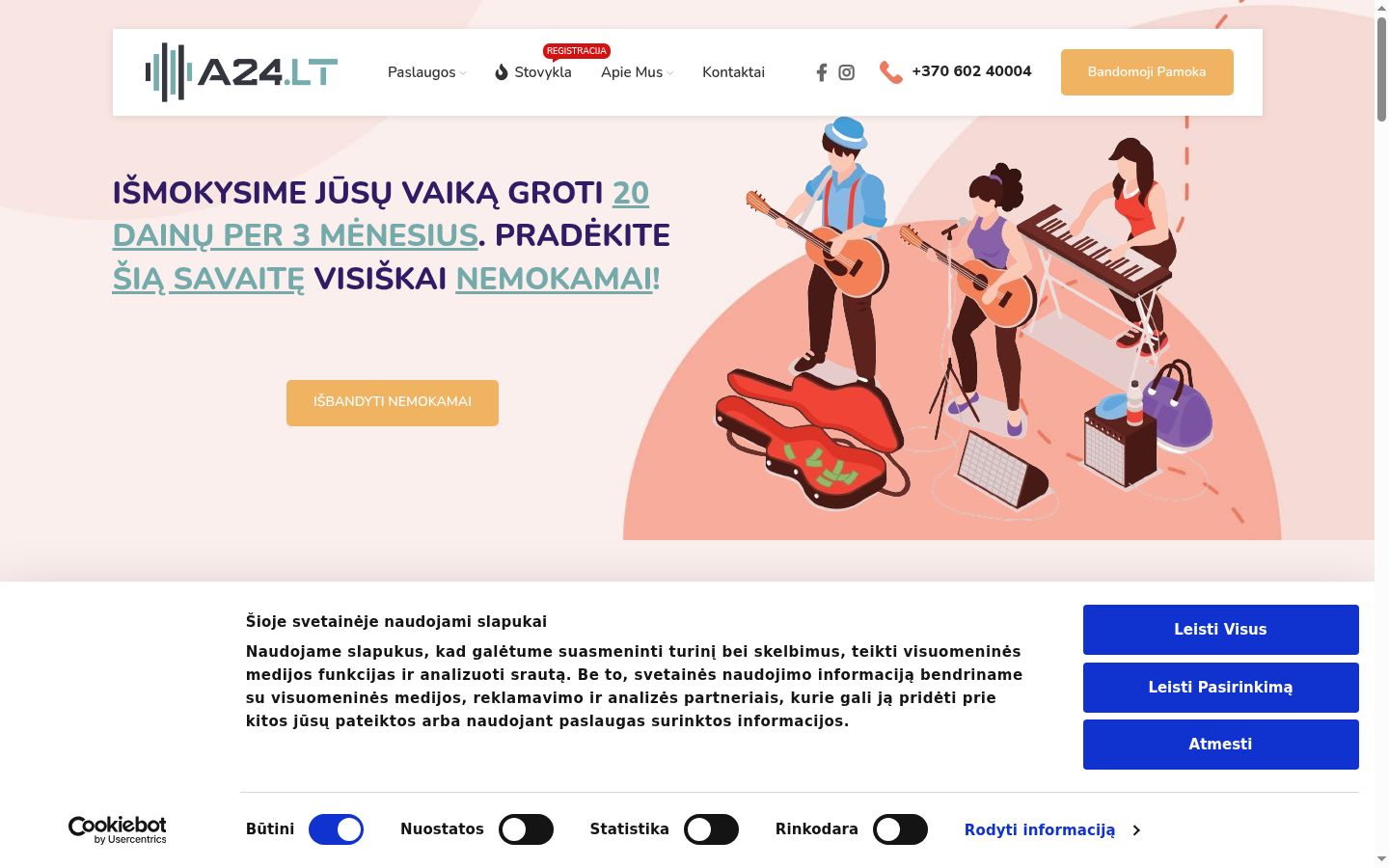 Kuvakaappaus suostumusbannerista, joka näytettiin ennen mitään vuorovaikutusta