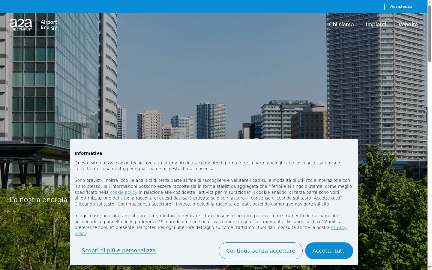 Screenshot des Einwilligungsbanners vor jeglicher Interaktion