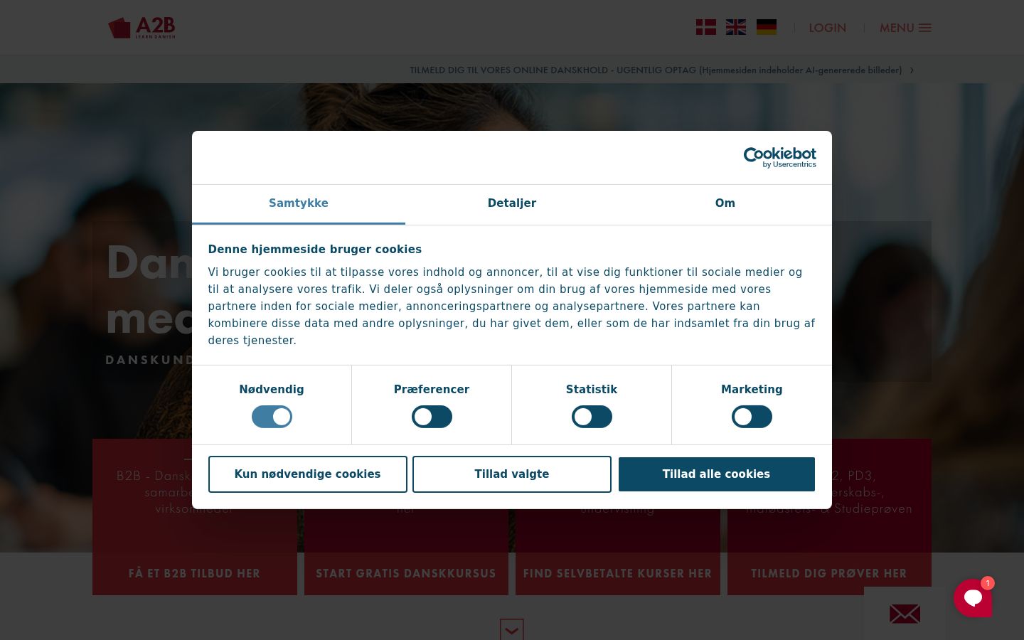 Capture d'écran de la bannière de consentement affichée avant toute interaction