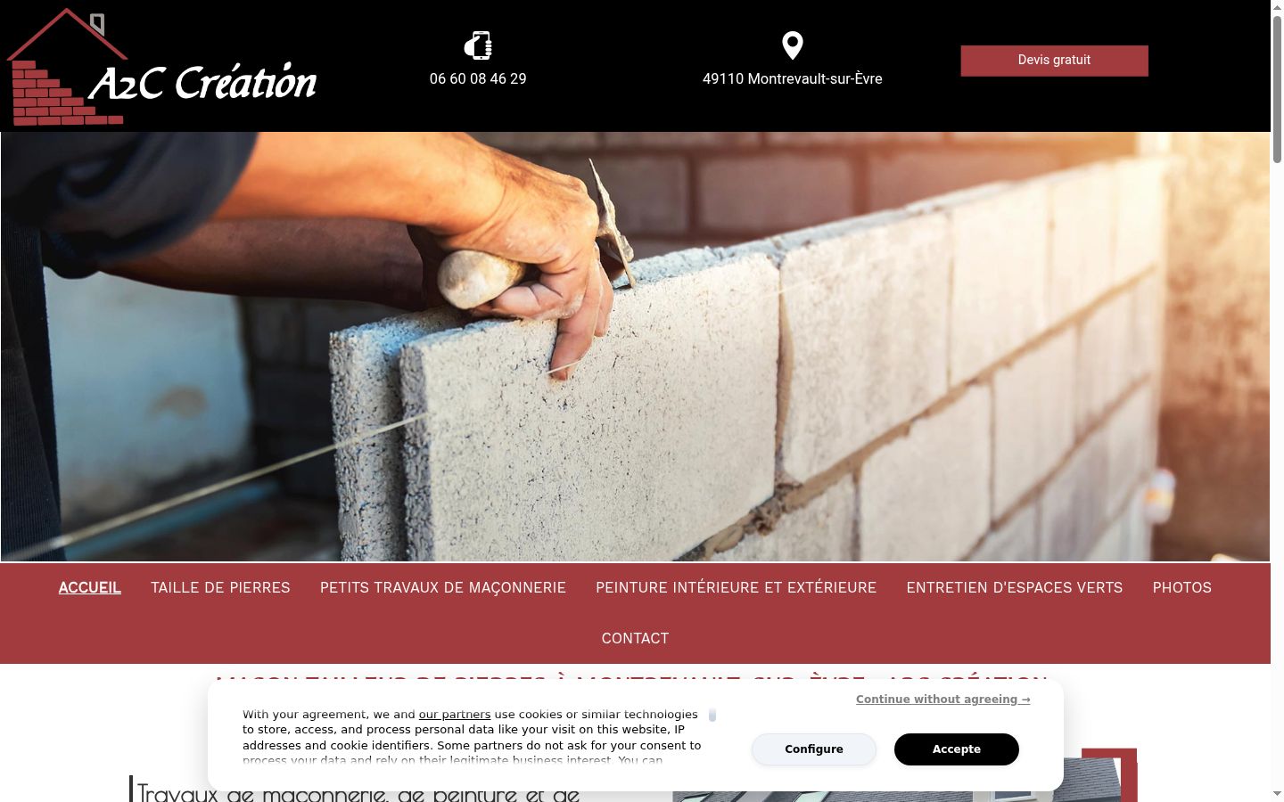 Screenshot del banner di consenso mostrato prima di qualsiasi interazione