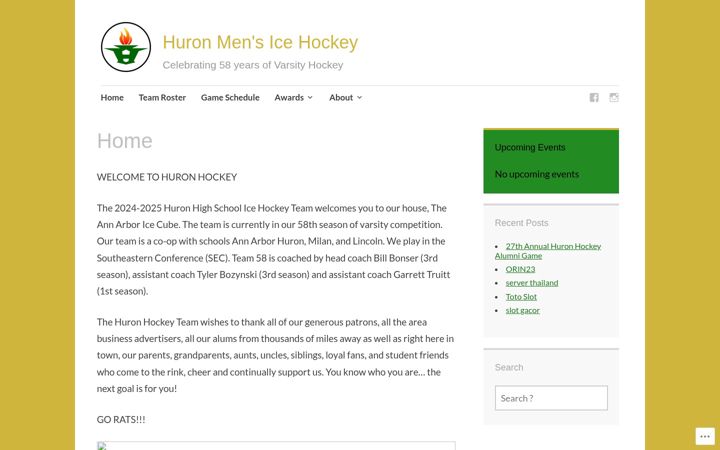 Zrzut ekranu a2huronhockey.com