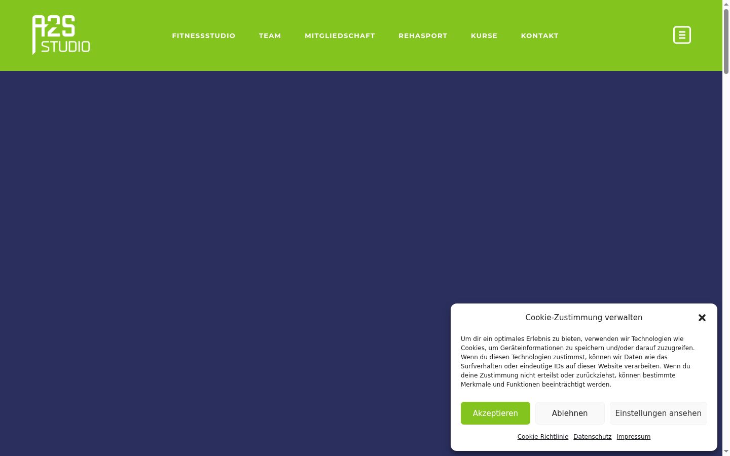 Screenshot del banner di consenso mostrato prima di qualsiasi interazione