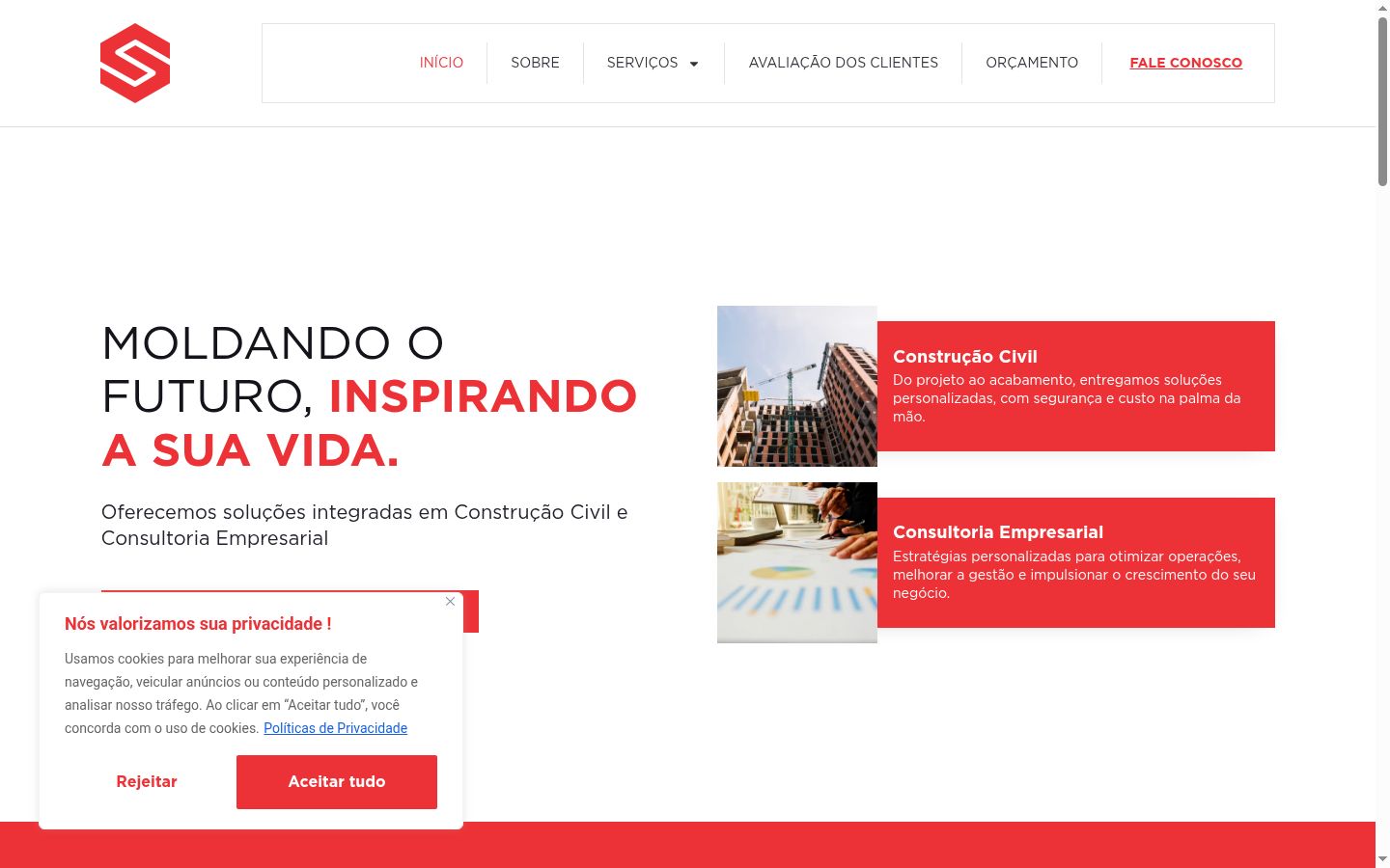 Screenshot del banner di consenso mostrato prima di qualsiasi interazione