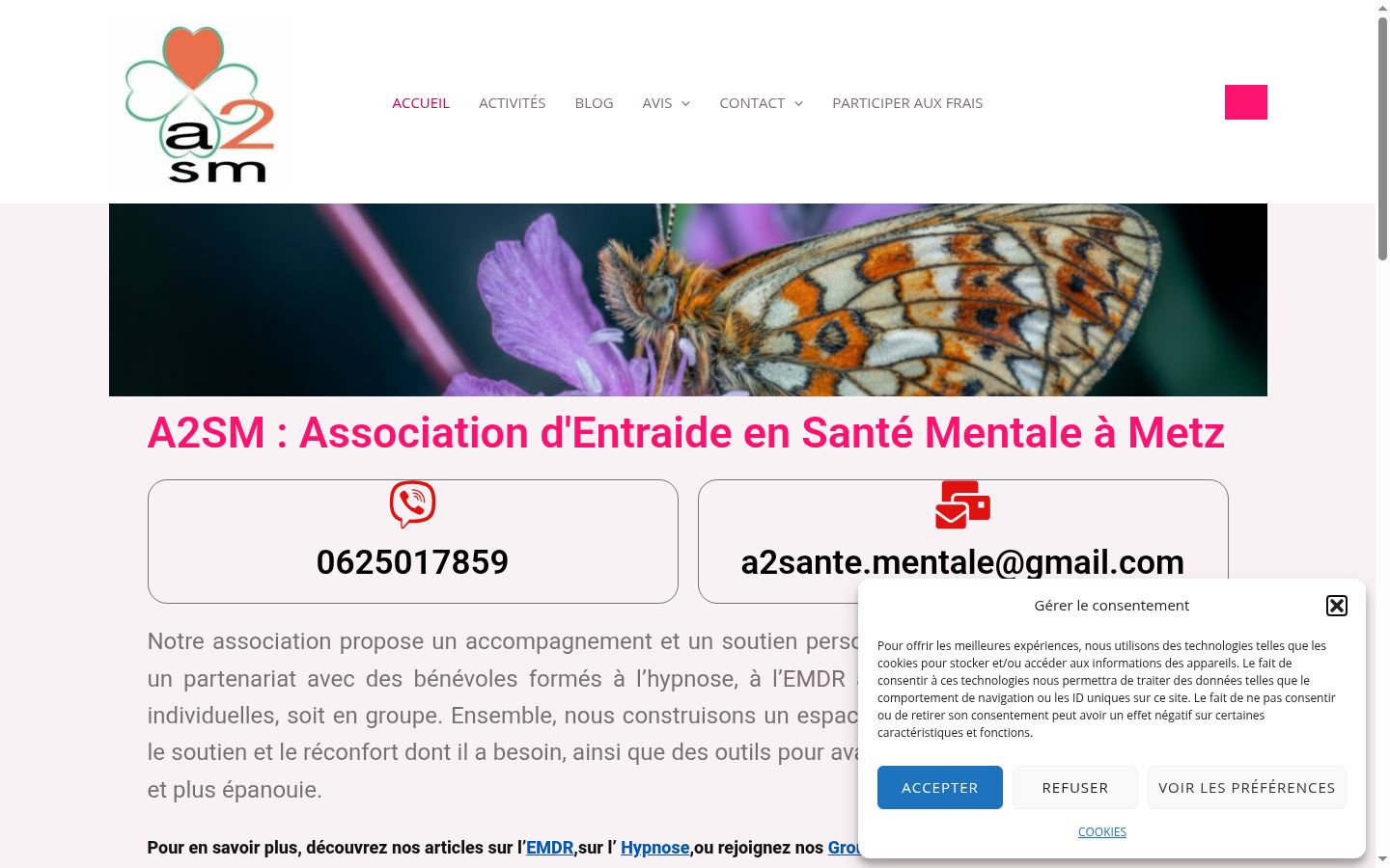 Screenshot del banner di consenso mostrato prima di qualsiasi interazione
