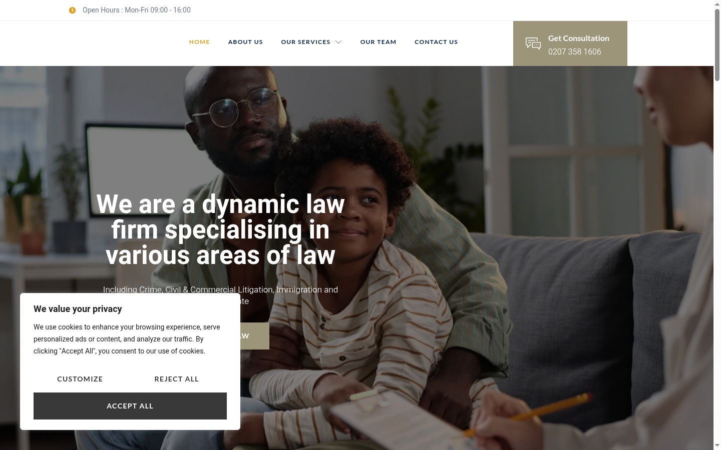 Screenshot del banner di consenso mostrato prima di qualsiasi interazione