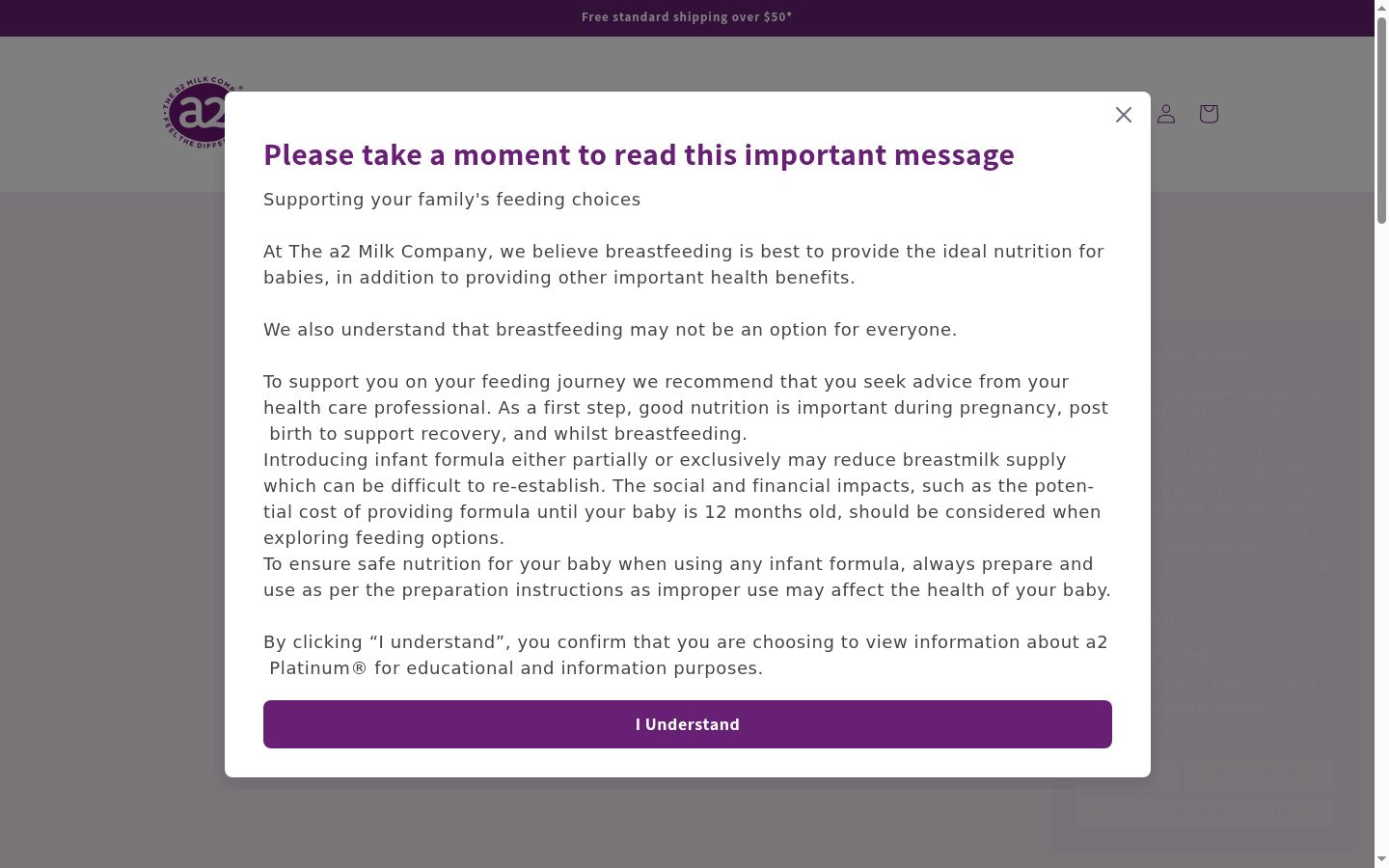 Screenshot of the consent banner shown before any interaction