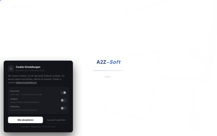 Ekrano kopija a2z-soft.de