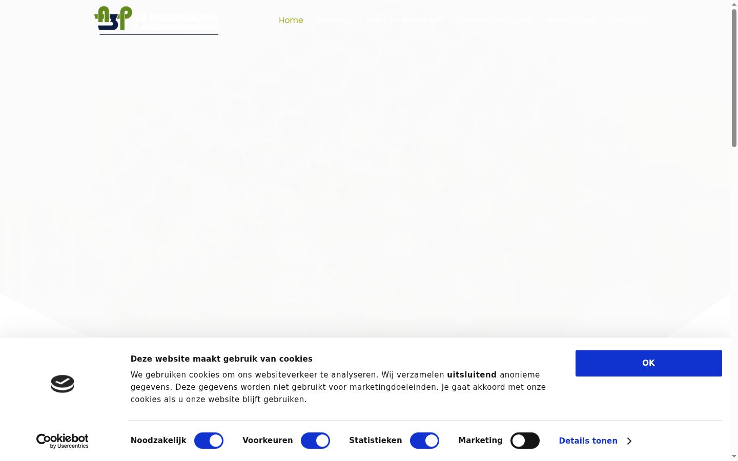 Captura de pantalla del banner de consentimiento mostrado antes de cualquier interacción