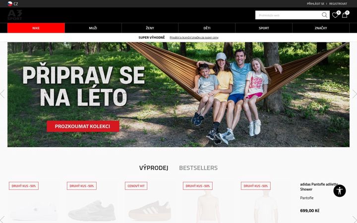 Screenshot of a3sport.cz